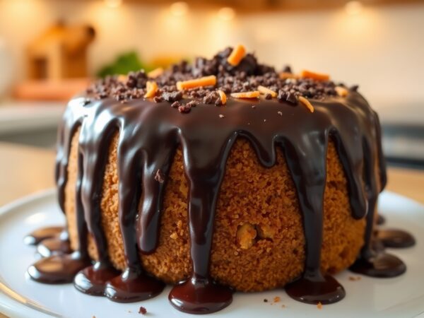Bolo de cenoura fofinho com cobertura de chocolate