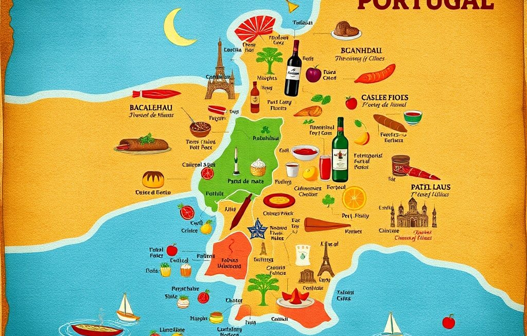 mapa gastronômico de Portugal