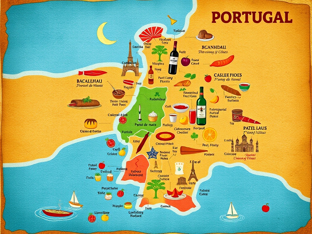 mapa gastronômico de Portugal