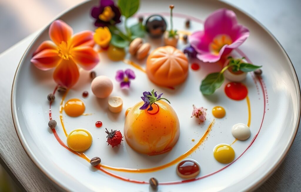 prato artístico com elementos sensoriais