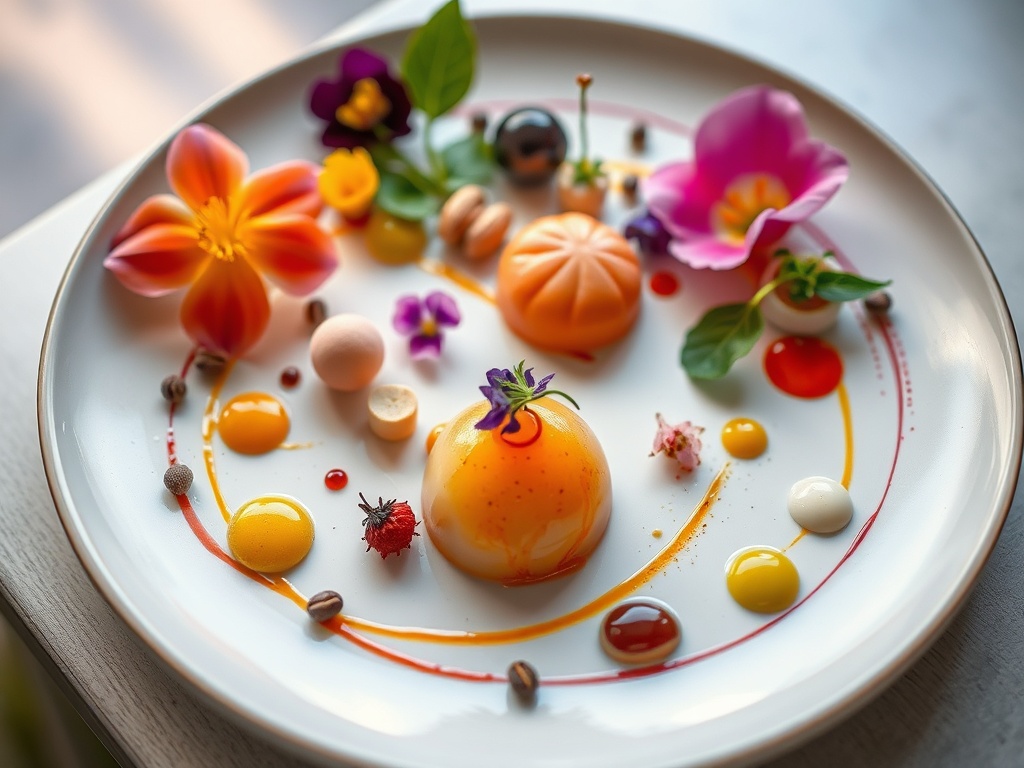 prato artístico com elementos sensoriais