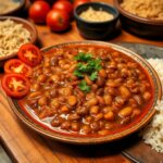 Feijão caseiro servido no prato