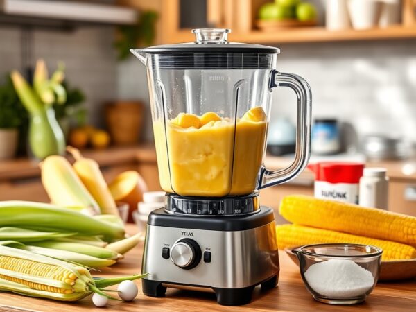 Bolo de milho cremoso feito no liquidificador