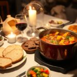 Refeição caseira noturna