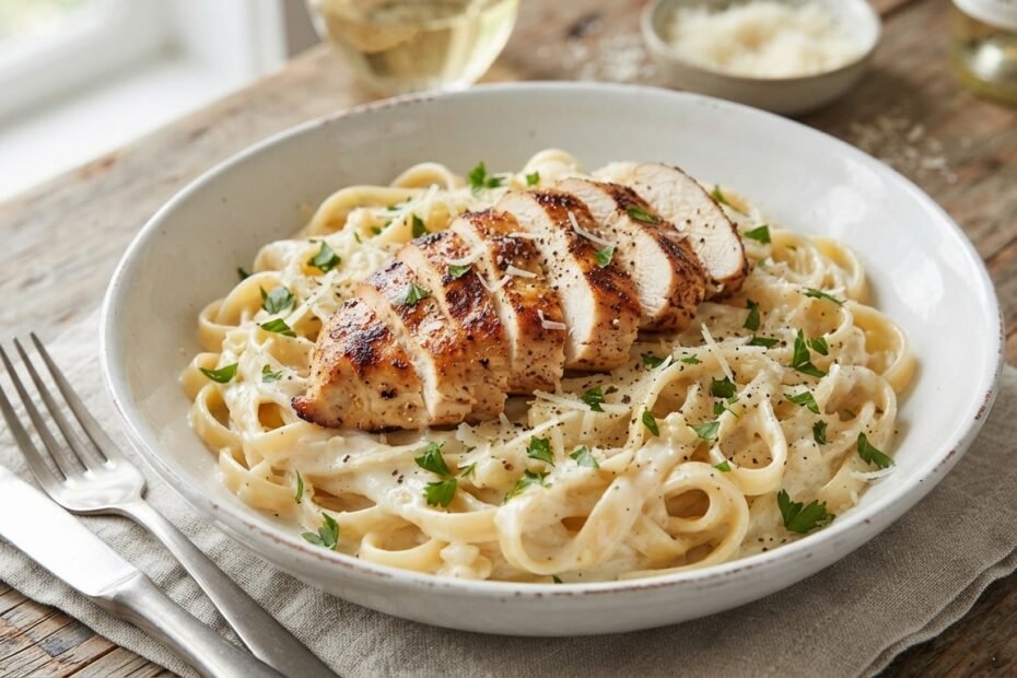 Creamy chicken Alfredo