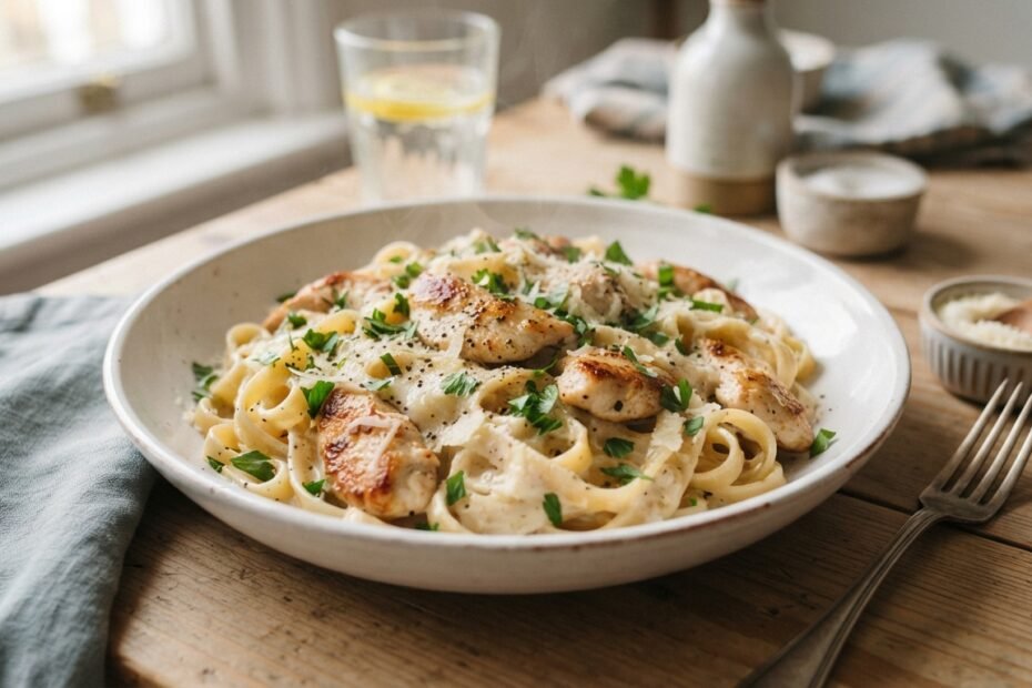creamy garlic chicken pasta