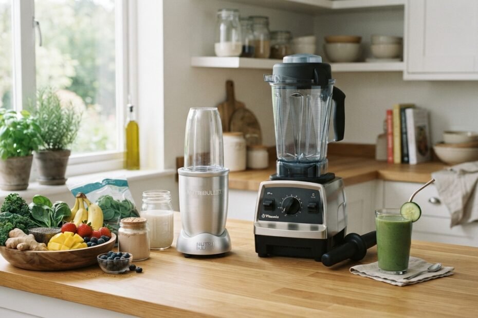 showing several blender styles on a clean countertop